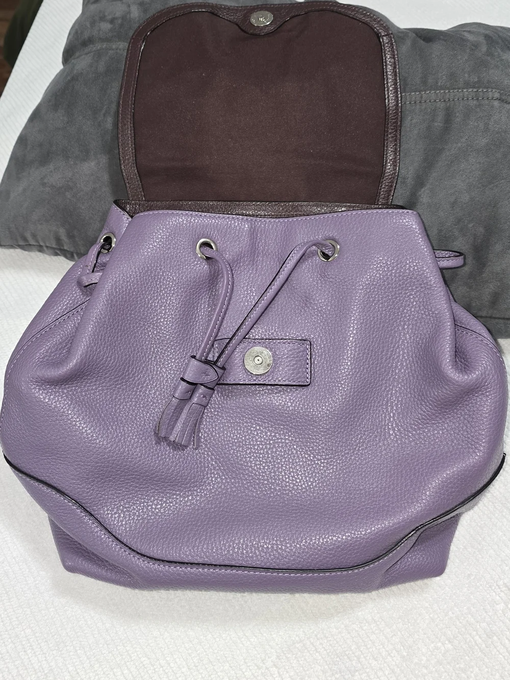 Coach Lavender Pebbled Leather Backpack - Picture 2 of 6